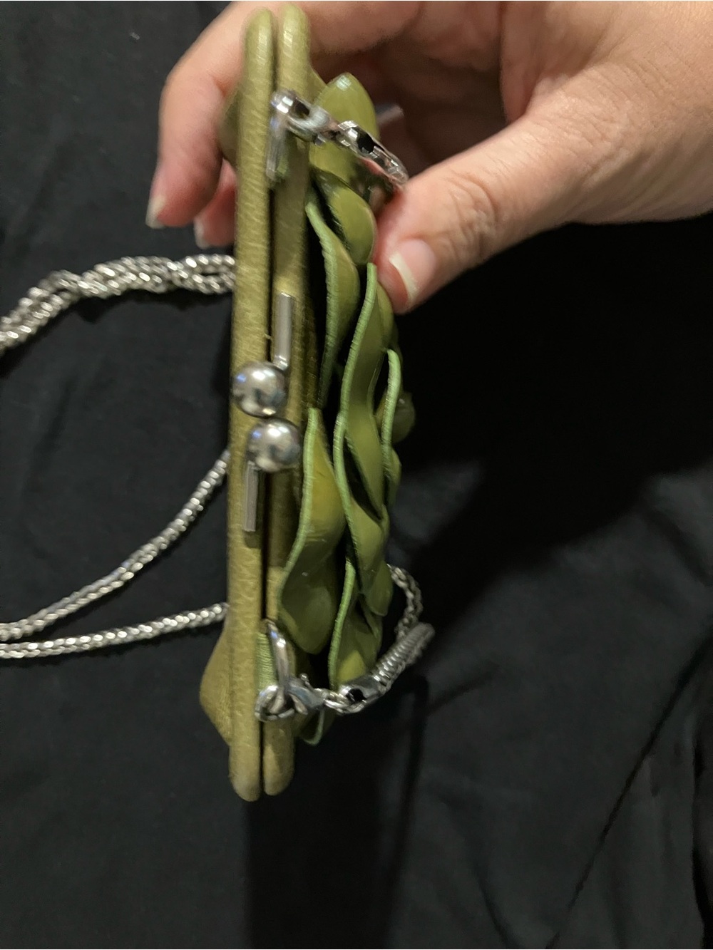 Brighton Olive Green Floral Appliqué Rosalie Crossbody - Picture 10 of 11